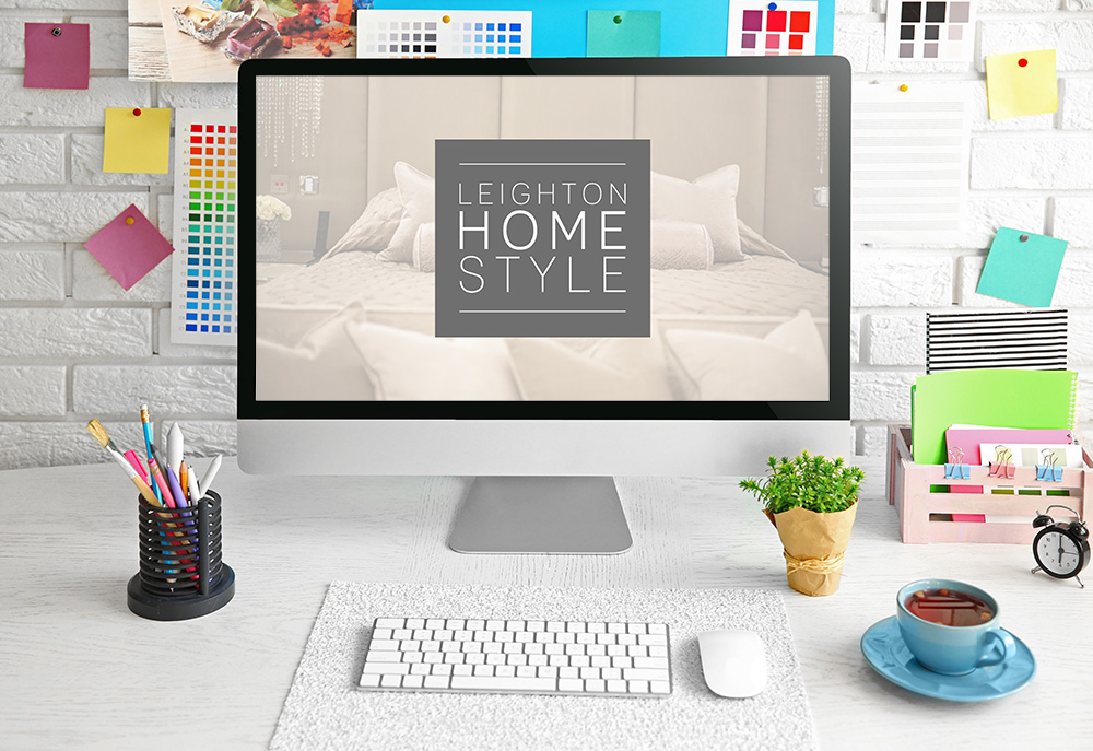 Computer Screen With Photo And Logo Small